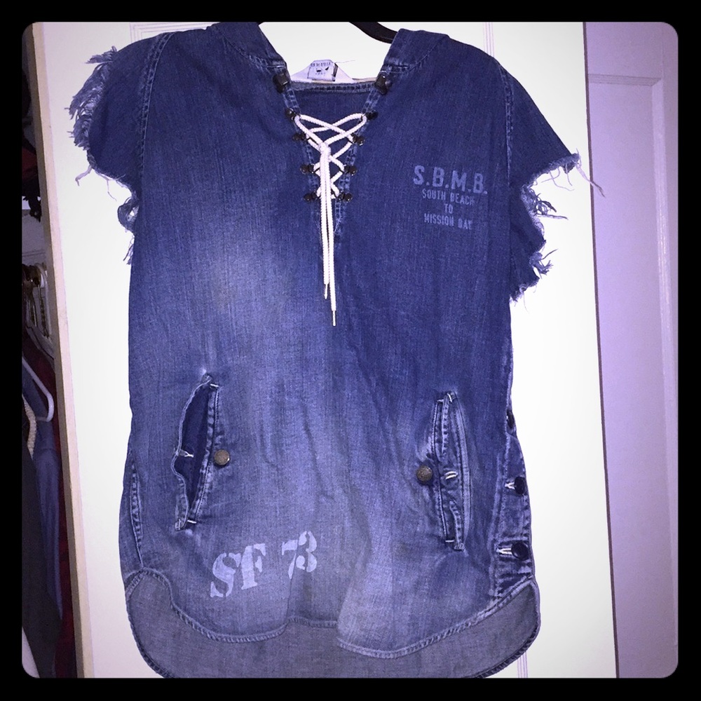 Designer Denim Salvage Hooded Jacket